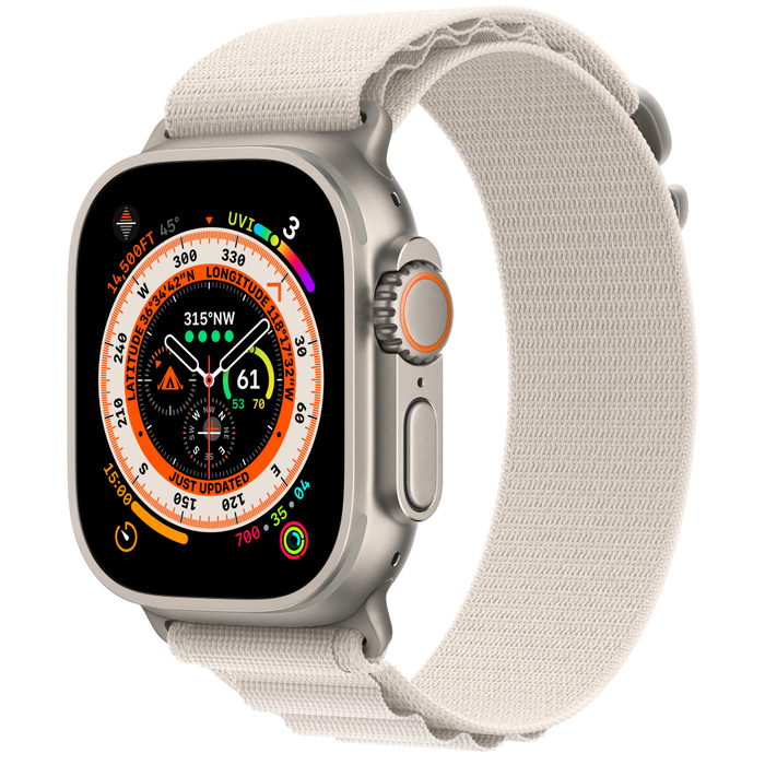 Apple Watch Ultra GPS Cellular, 49mm Titanium Case With